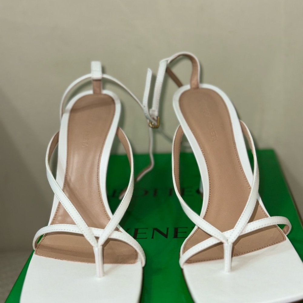 Bottega Veneta White Strappy Sandals